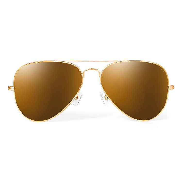 Aquaswiss Men`s Luxury James Maverick Gold Brown Mirror Aviator Sunglasses
