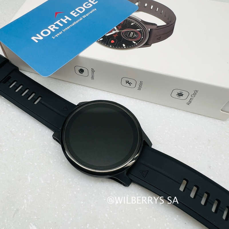 R1,900.00 NORTH EDGE Ultima Bluetooth ECG Glucose Smart Watch!! SLEEK BLACK
