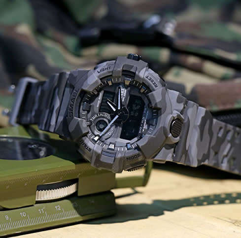 SMAEL Men`s Shock Proof CAMO GREY Watch 5ATM WATER RESISTANT **BRAND NEW**