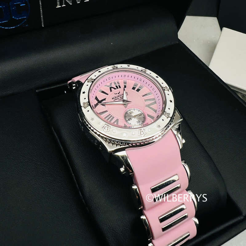 Aquaswiss Women`s Swissport 8 Diamond Watch with Paris Pink Silicone Strap