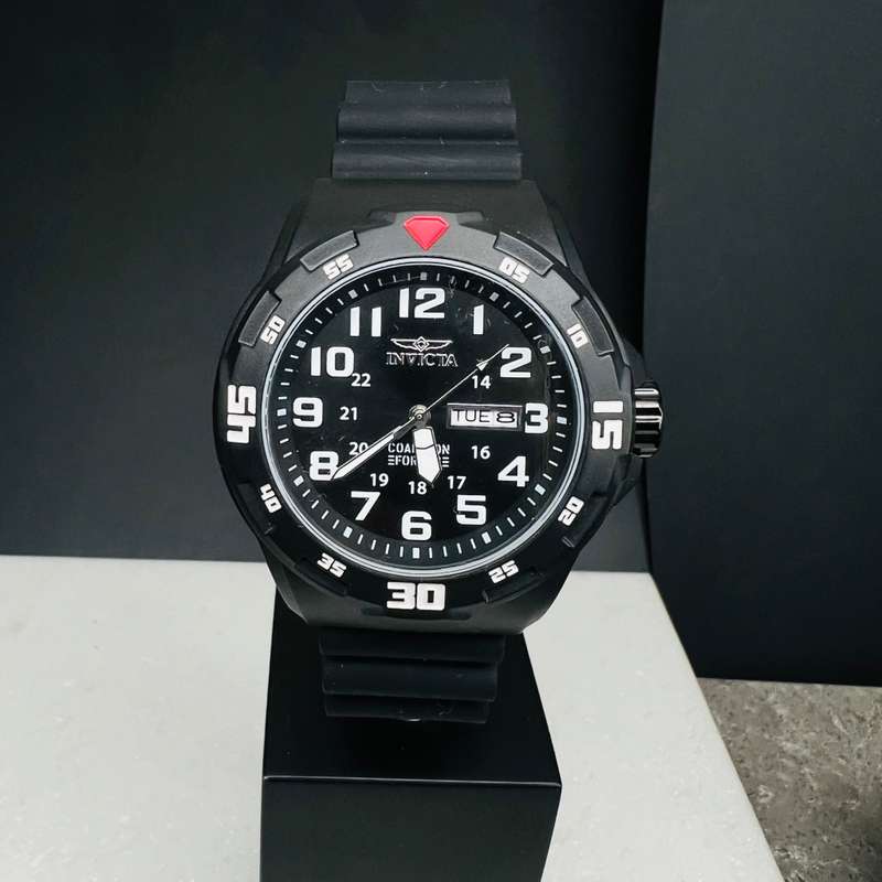 Invicta Mens Black Military Issue Tough Silicone Strap Watch