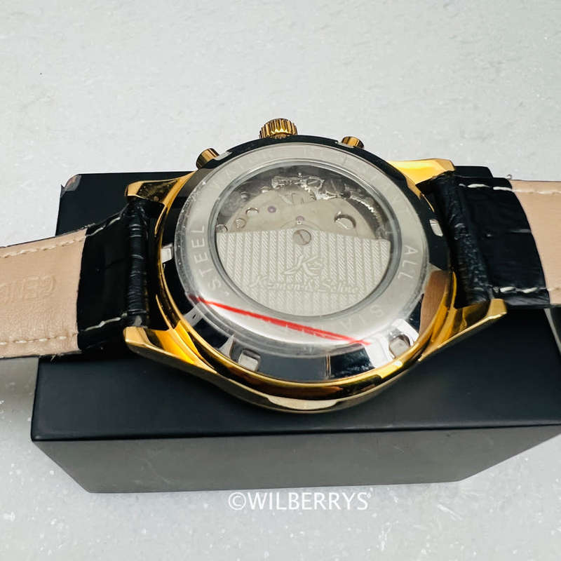 Kronen & Sohne Men`s Classic Leather Kinetic Automatic Watch
