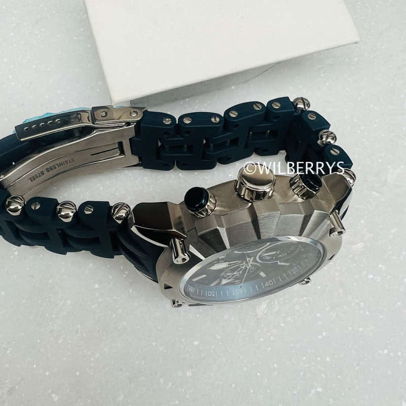 Invicta® Women`s Suisse Spider Chronograph 100m Silicone Strap Navy Blue Watch