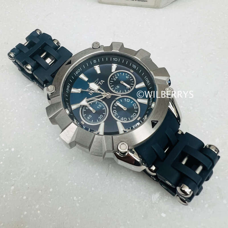 Invicta® Women`s Suisse Spider Chronograph 100m Silicone Strap Navy Blue Watch