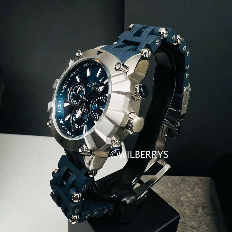 Invicta® Women`s Suisse Spider Chronograph 100m Silicone Strap Navy Blue Watch