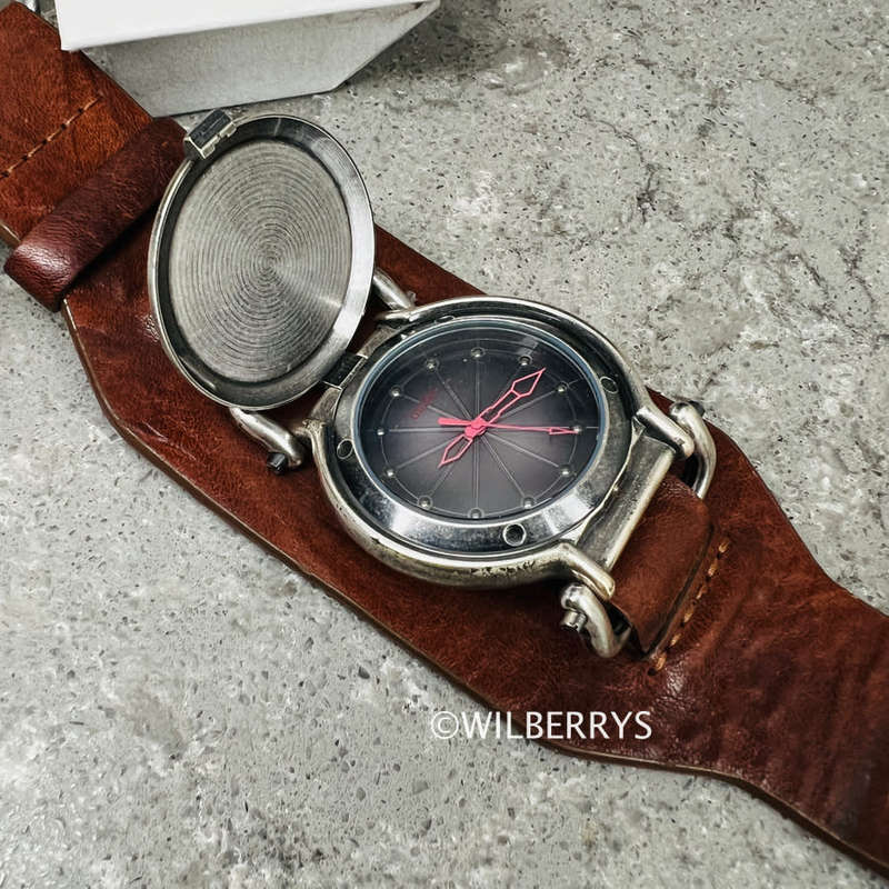 Guess Men`s Cuff Vintage Brown Leather Watch