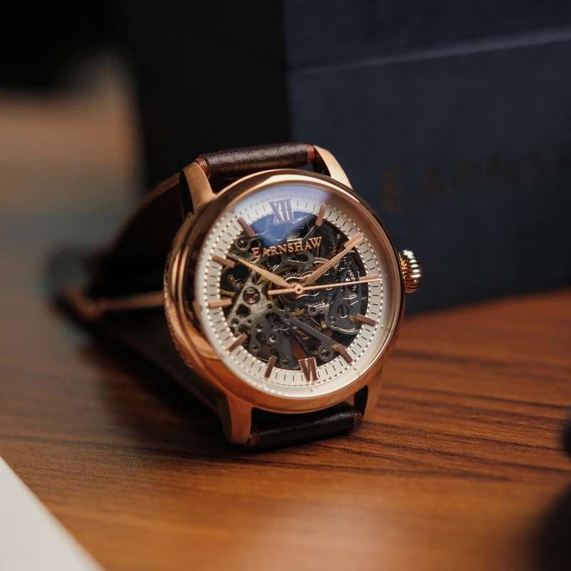 THOMAS EARNSHAW Cornwall Skeleton Automatic Roman Watch