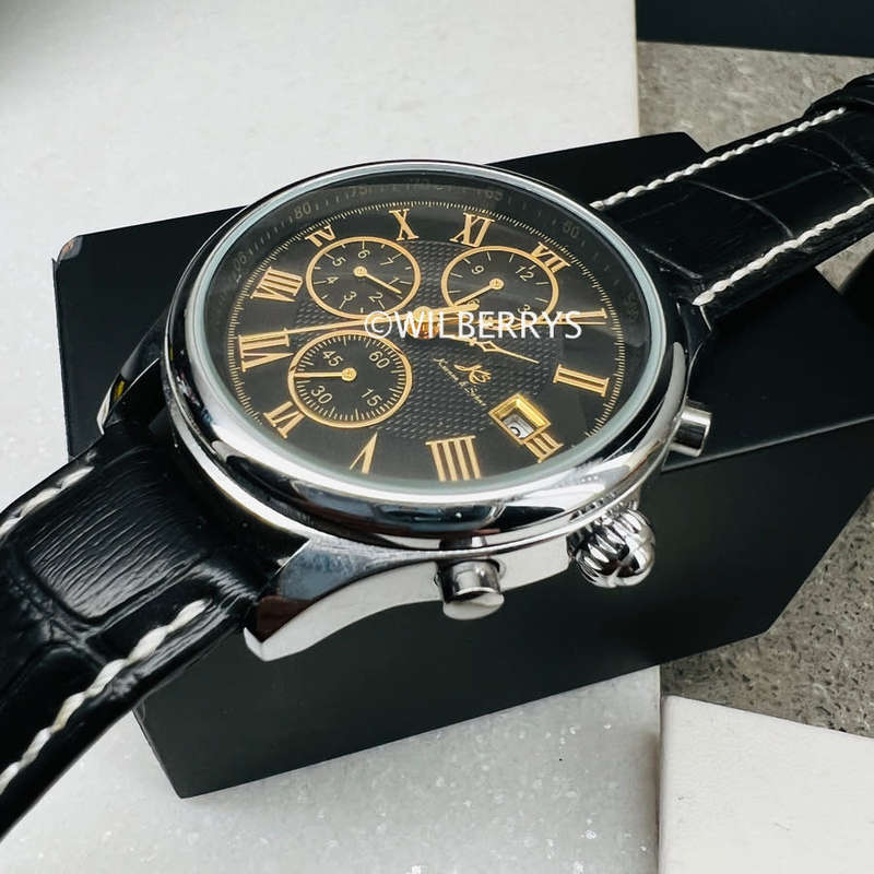 Kronen & Sohne Men`s Classic Leather Kinetic Automatic Watch