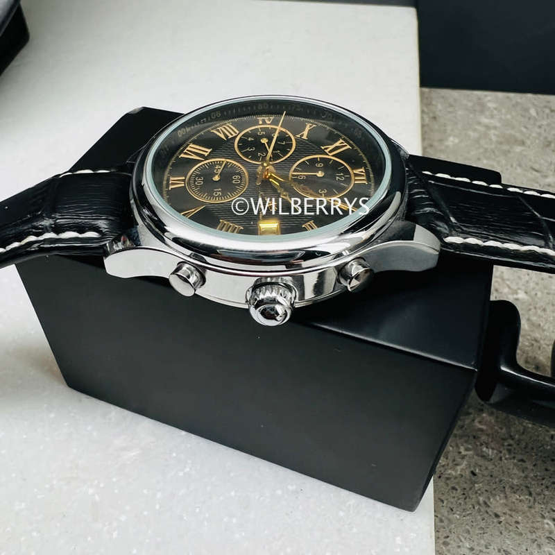 Kronen & Sohne Men`s Classic Leather Kinetic Automatic Watch