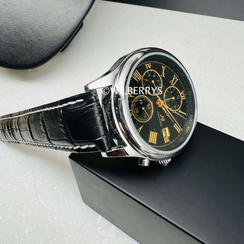Kronen & Sohne Men`s Classic Leather Kinetic Automatic Watch