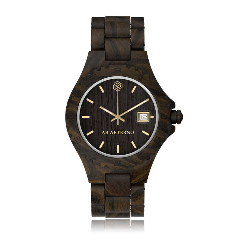 AB AETERNO ITALY Mens Premium Luxury Swiss movement Volcano Black Sandalwood watch