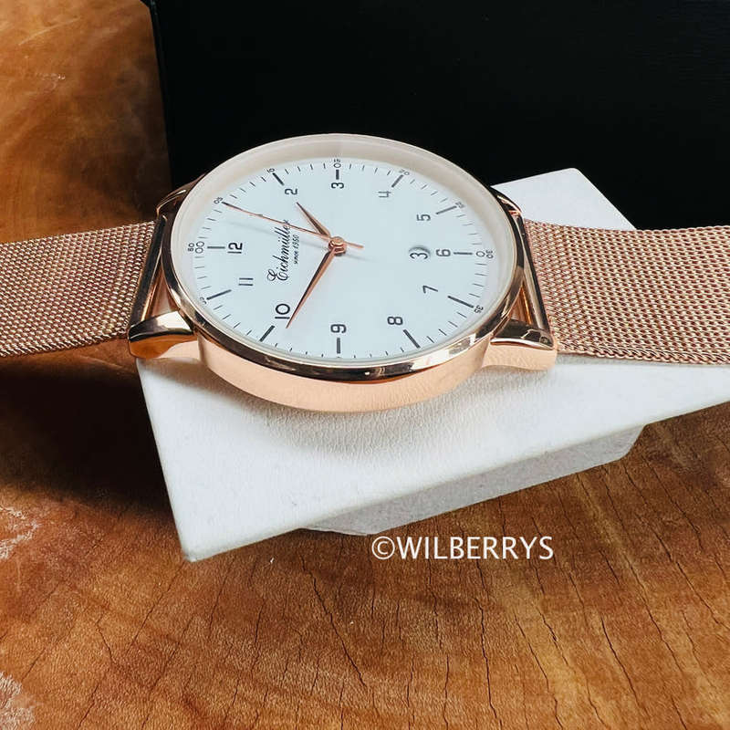 Eichmuller Germany since 1950 Traditional Eichmüller 42mm Steel Mesh Bracelet Watch Rose Gold