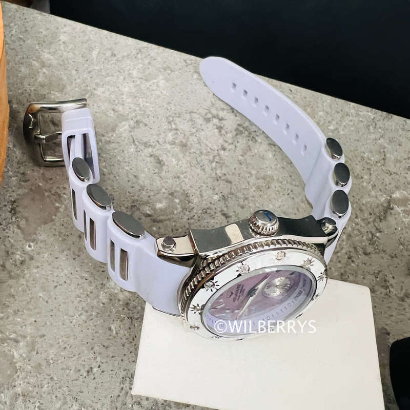 Aquaswiss Women`s Swissport 12 Diamond Watch with Paris Violet Silicone Strap