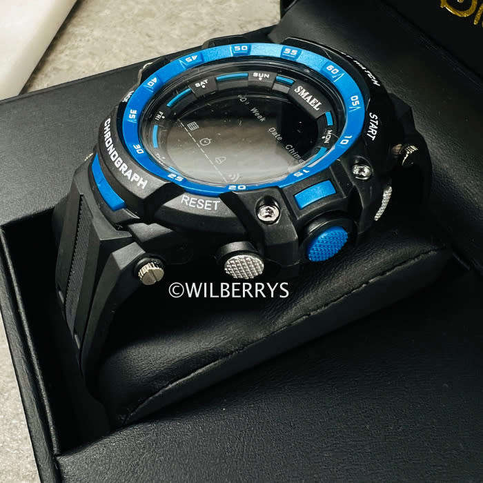 SMAEL Men`s SHOCK PROOF Mens COMPO S-SHOCK Black / Blue Watch WATER RESISTANT