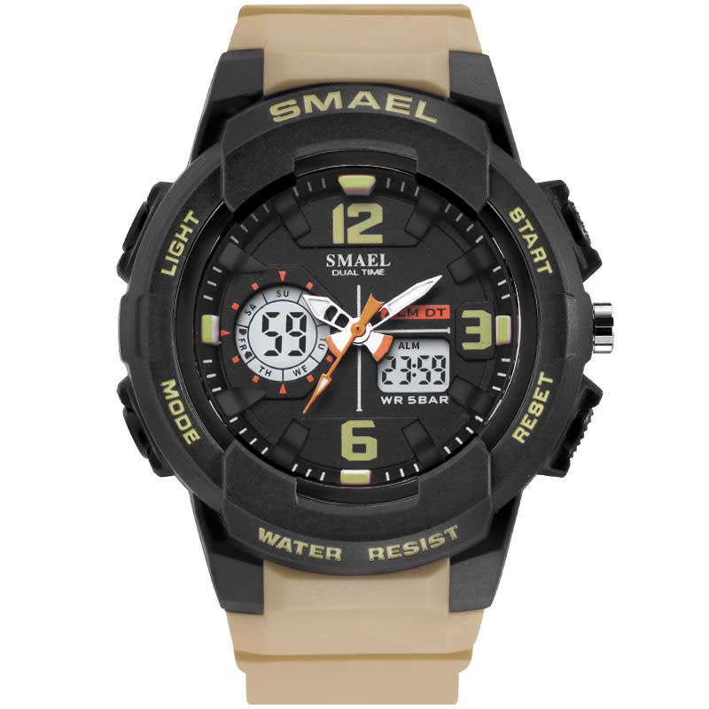 SMAEL Men`s SHOCK PROOF Mens GRENADO S-SHOCK Beige Watch WATER RESISTANT **BRAND NEW**