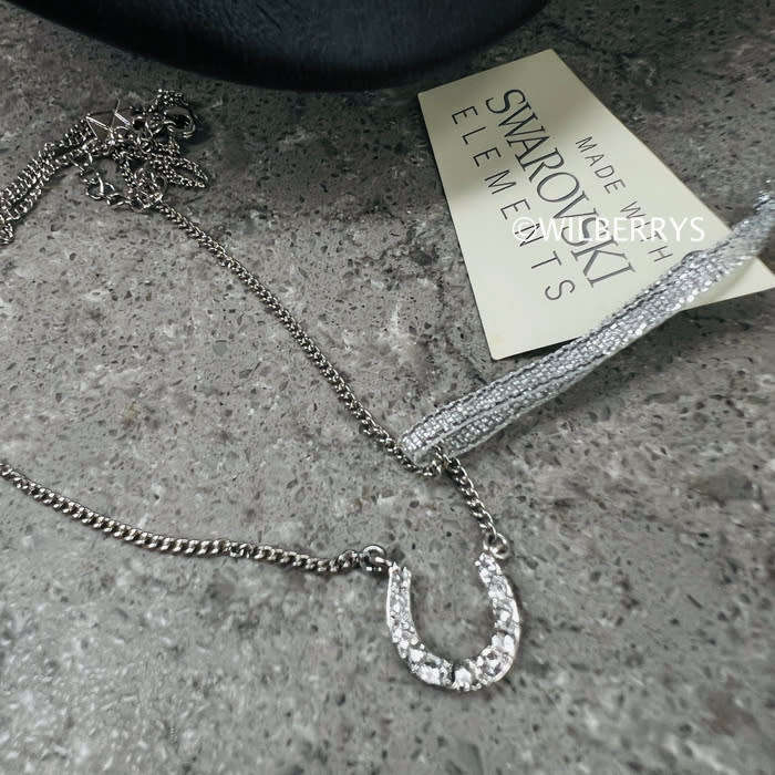 BRITISH JEWELLERS Horse Shoe Pendant Embellished with Crystals from Swarovski® + Chain