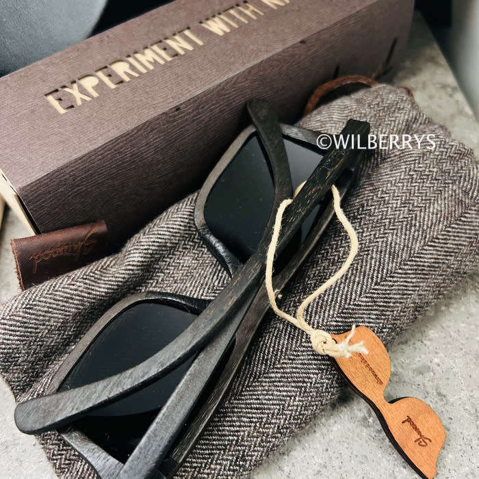 SCHWOOD Men Premium Luxury Wooden Dark Walnut Polarised Sunglasses