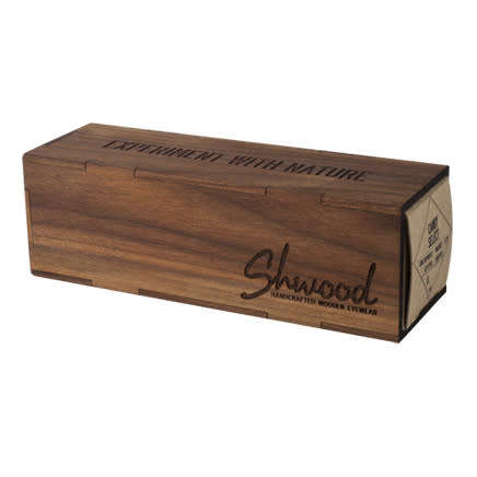SCHWOOD Mens CANBY Striated Oak Premium Luxury Carbon Infused Grey Lens Sunglasses
