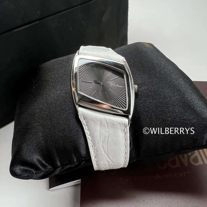 ROBERO CAVALLI Womens  Viper Genuine Italian Croc Leather Watch NEW
