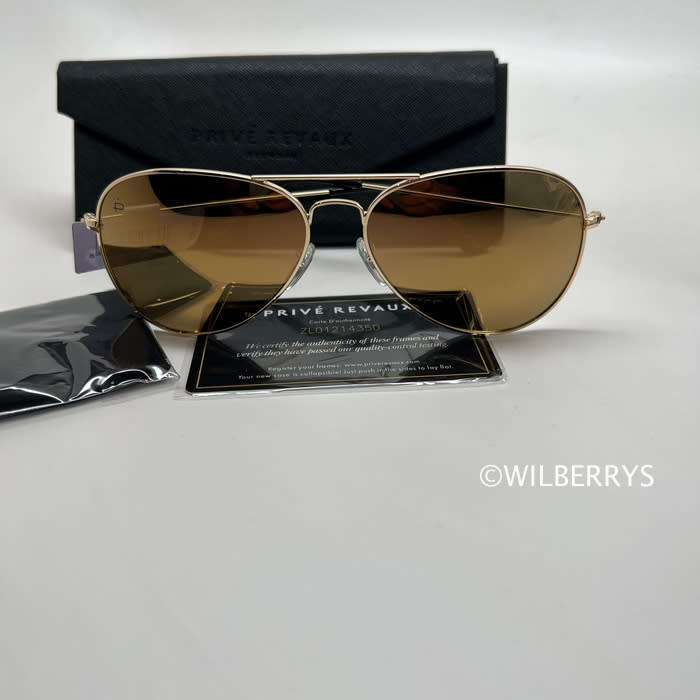 LOOK! PRIVE REVAUX Mens JAMIE FOXX COMMANDO MIRROR / Gold Champagne / Polarized Sunglasses