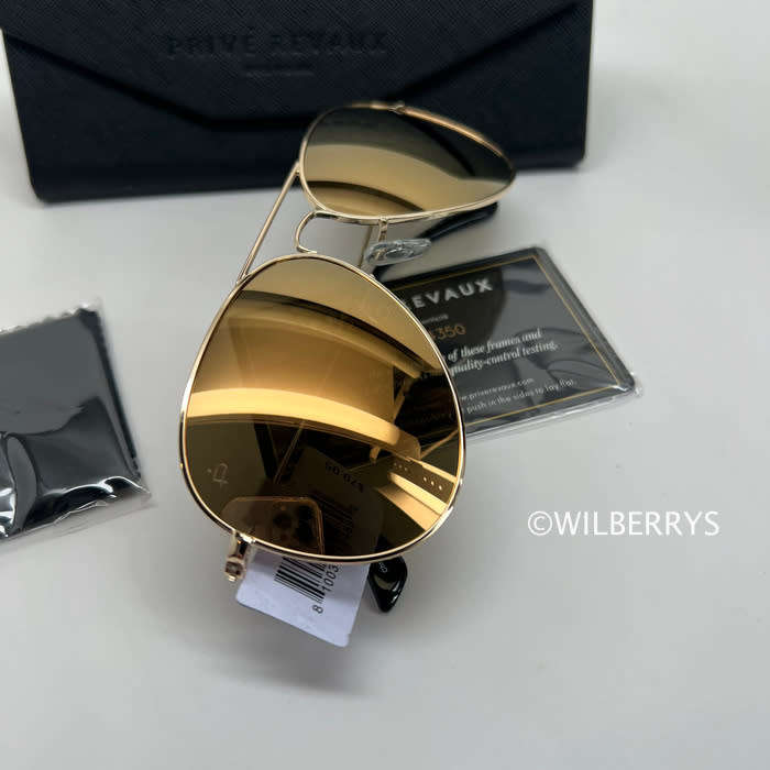 LOOK! PRIVE REVAUX Mens JAMIE FOXX COMMANDO MIRROR / Gold Champagne / Polarized Sunglasses