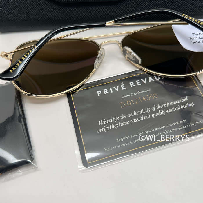 PRIVE REVAUX Mens JAMIE FOXX COMMANDO MIRROR / Gold Champagne / Polarized Sunglasses