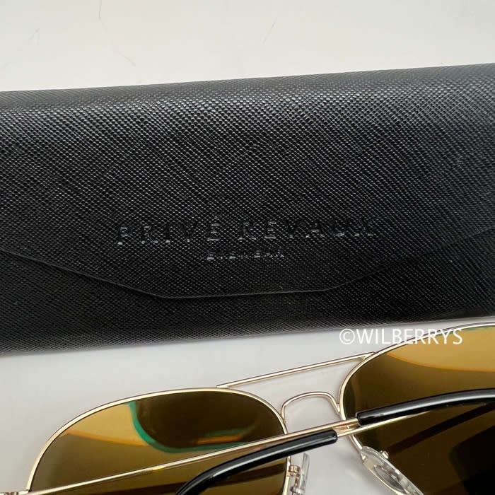 PRIVE REVAUX Mens JAMIE FOXX COMMANDO MIRROR / Gold Champagne / Polarized Sunglasses