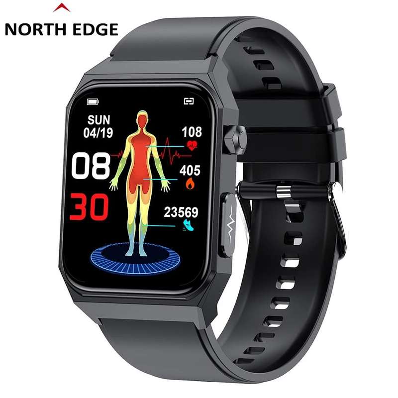 NORTH EDGE E530 ECG Glucose Smart Watch!! SLEEK BLACK