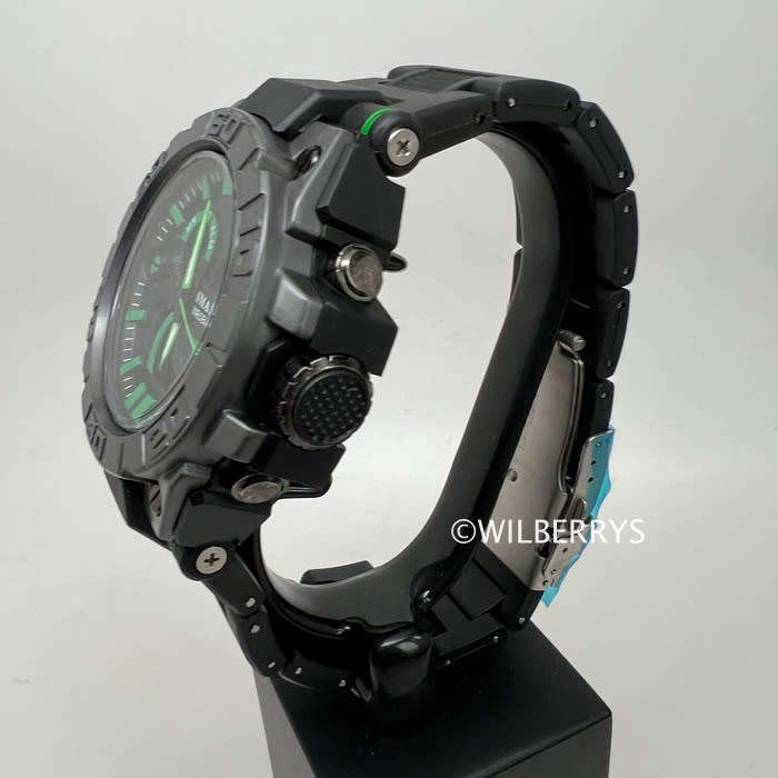 SMAEL Men`s Shock Proof MILITAIRE BLACK / GREEN Watch 5ATM WATER RESISTANT
