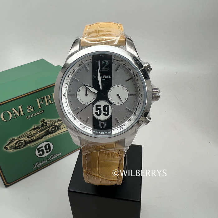 TOM & FRED London® Men`s British Racing 1/1000 Chronograph MUSTANG TAN