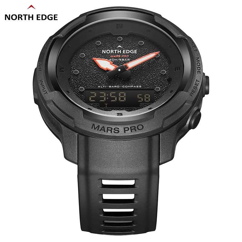 North Edge Mens Mars Pro carbon fibre Tactical Watch compass, barometer, altitude and more brand new