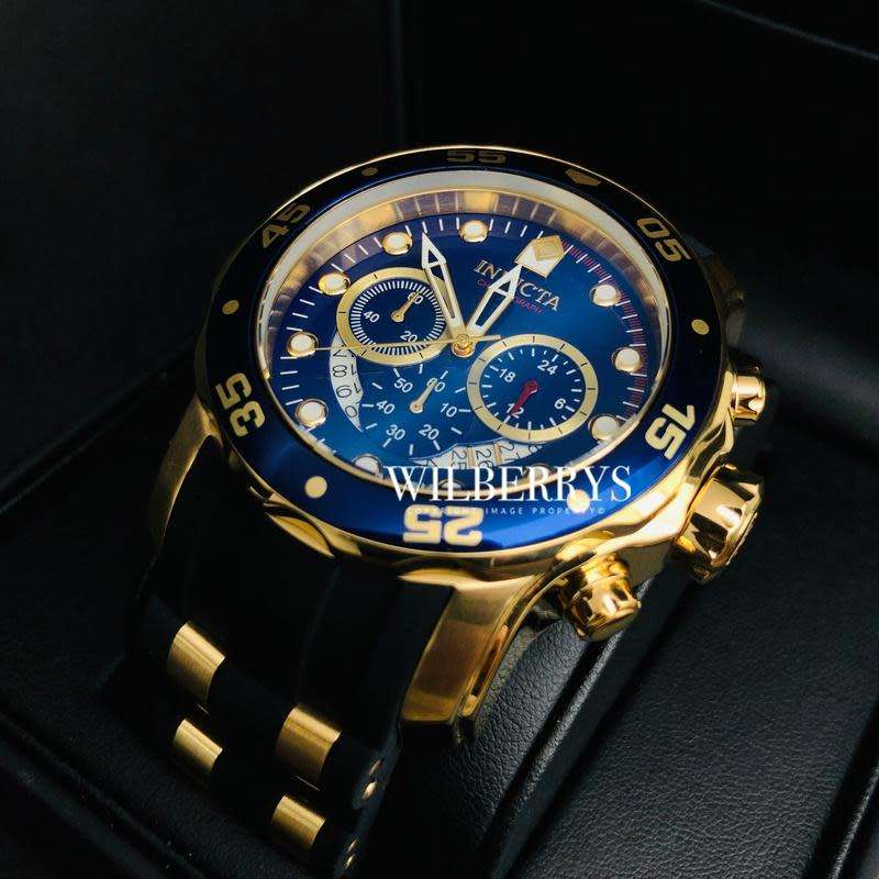 INVICTA Pro Diver Scuba Colossus 50mm Gold/Blue Chronograph Watch