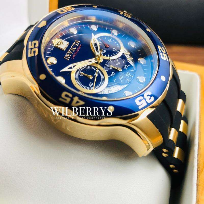 INVICTA Pro Diver Scuba Colossus 50mm Gold/Blue Chronograph Watch