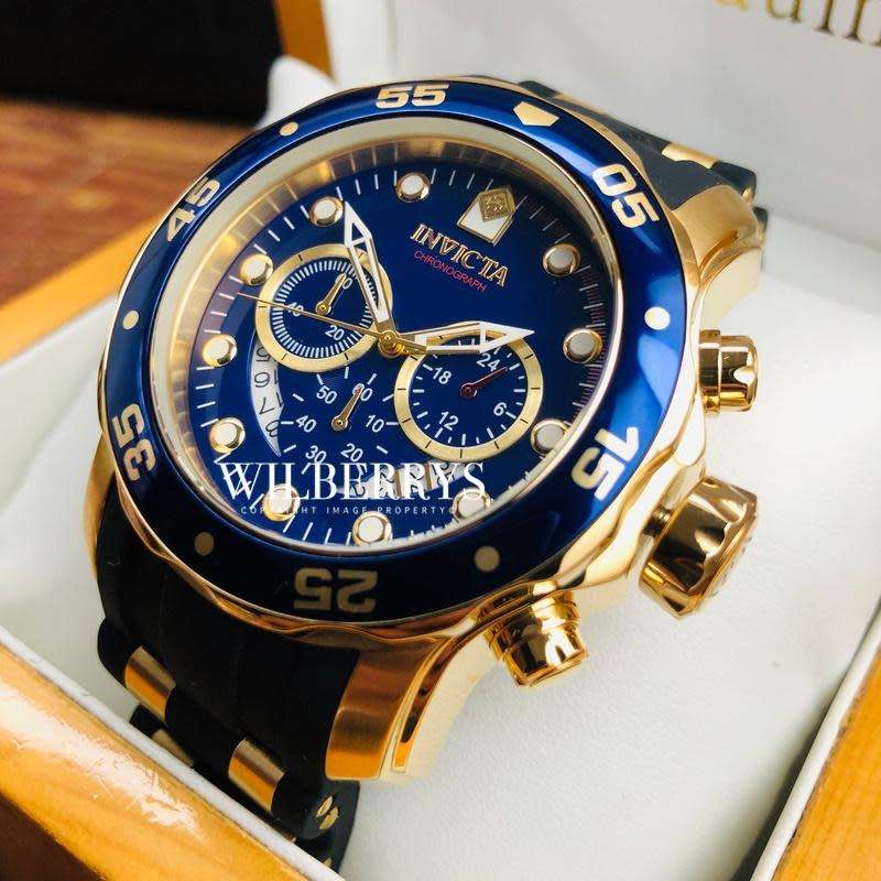 INVICTA Pro Diver Scuba Colossus 50mm Gold/Blue Chronograph Watch