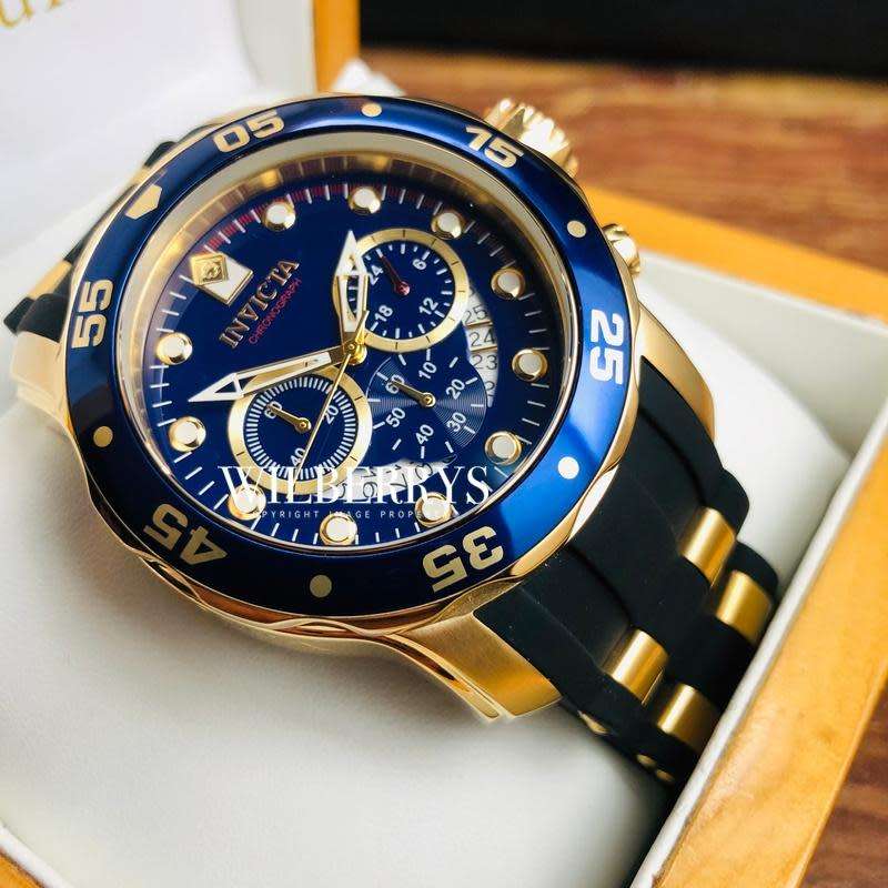 INVICTA Pro Diver Scuba Colossus 50mm Gold/Blue Chronograph Watch