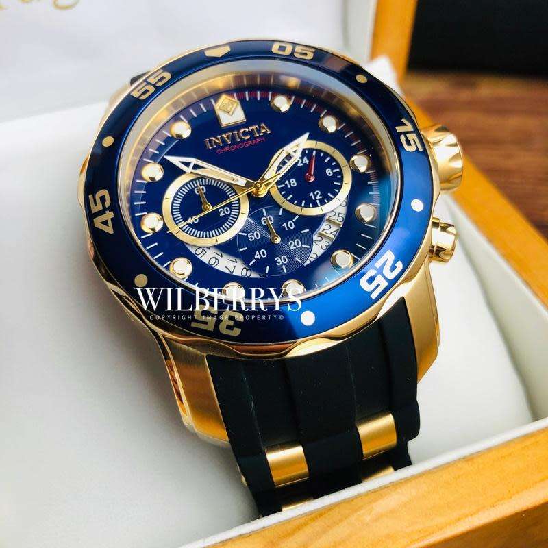 INVICTA Pro Diver Scuba Colossus 50mm Gold/Blue Chronograph Watch