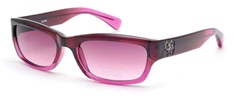 Brand New, 100% Authentic GUESS Ladies BLING DIAMANTE Violet Sunglasses w. Guess GOLD Case