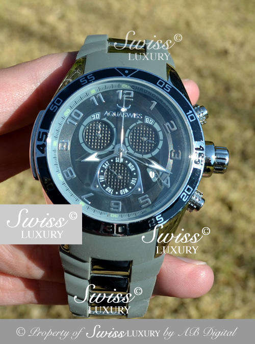 AQUASWISS Men's Trax LIMITED GRAPHITE STEEL Chronograph Swiss Watch W/ BOX AND PAPERS