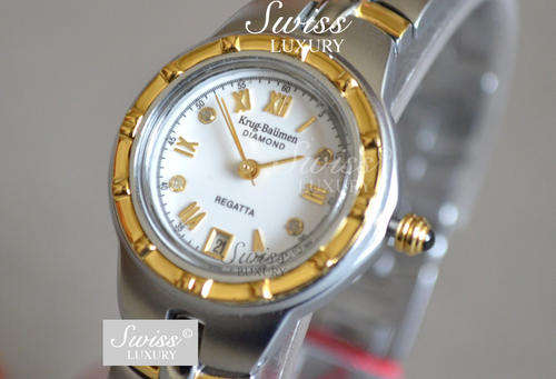 *1 DAY ONLY!!** KRUG BAUMEN Ladies Regatta 4 Diamond Mother of Peal Dial Watch *HIGH CLASS LUXURY*