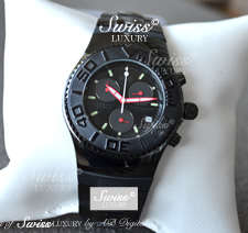 AQUASWISS Snow Sport Black Ionized Chronograph Swiss Watch SWISS MADE TIMEPIECES