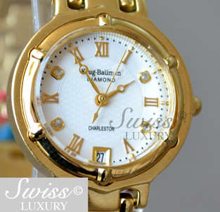 KRUG BAUMEN Ladies Charleston 4 Diamond Mother of Peal Dial Watch w. box, papers, 5yr warranty