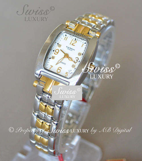 KRUG BAUMEN Ladies Tonneux 4 Diamond Mother of Peal Dial Watch w. box, papers, 5yr warranty