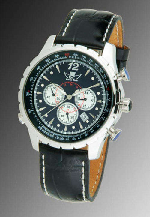 KOTTE & CO** GERMAN FALCON 10 GENUINE DIAMOND 45mm Watch w/ box, papers, 2yr warranty