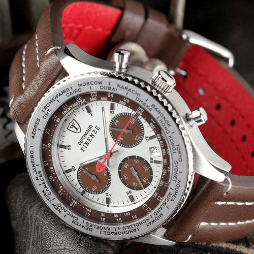 1 DAY ONLY** DETOMASO FIRENZE WORLD TIME CHRONOGRAPH HEIDFELD RACING MEN'S WATCH
