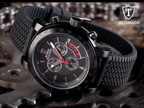 crazy R1** DETOMASO SCAFATI **SWISS ISA** BLACK ION HEIDFELD TEAM RACING CHRONOGRAPH MEN'S WATCH
