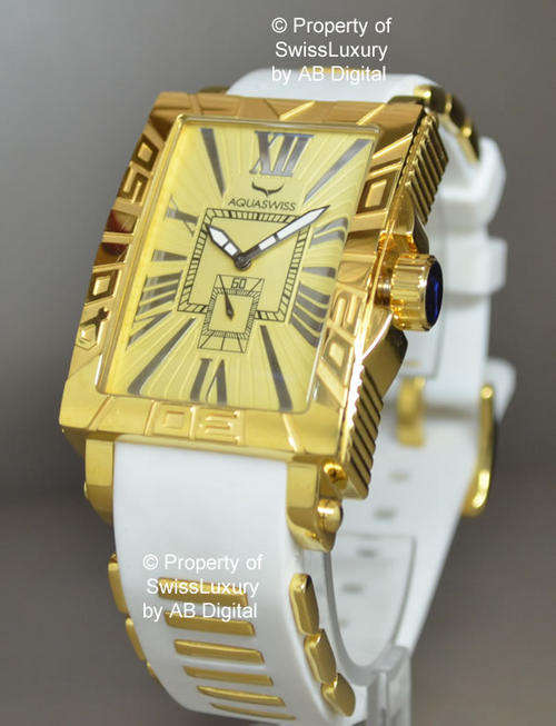 MADE IN SWITZERLAND** AQUASWISS MEN'S ANCHOR 18K ROSE GOLD PL SWISS WATCH Made in Switzerland
