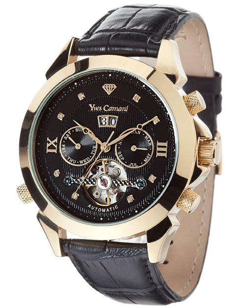 YVES CAMANI Men's 8 Diamond Automatic Watch Navigator Diamant Watch 100% GENUINE w. box, papers HOT!