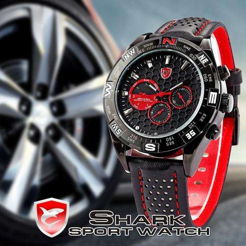 SHARK F1 INSPIRED CAMARO BLACK/RED TRIM CHRONOGRAPH WATCH W/ BOX, PAPERS, LOADED!!