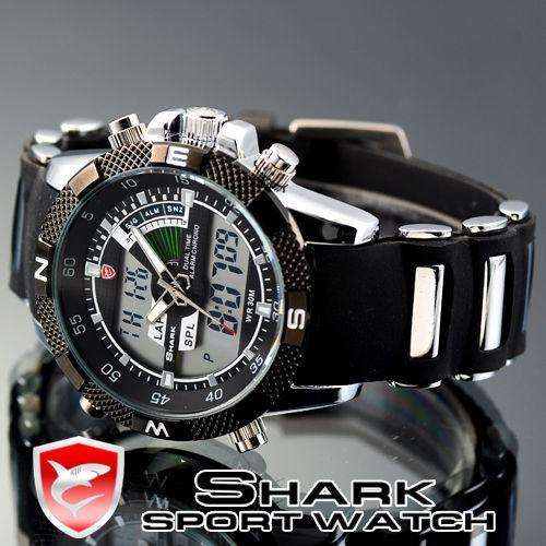 *ends @ 1:15pm* SHARK DUAL LED CHRONOGRAPH PORBEAGLE YACTH WATCH W/ BOX, PAPERS, LOADED!!
