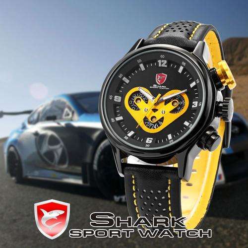 SHARK DAYTONA GRAND PRIX INSPIRED BUMBLEBEE CHRONOGRAPH WATCH W/ BOX, PAPERS, LOADED!!